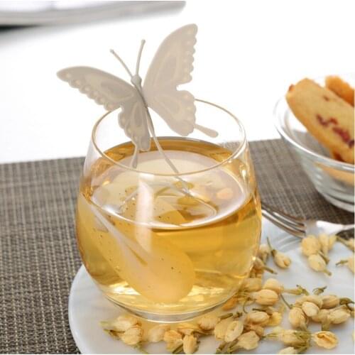 Butterfly Tea Bags Strainers Silicone Teaspoon Filter Infuser Cute Teabags