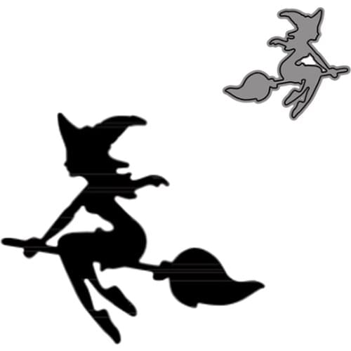 Flying Magic Witch Decorative Embossing Papercard Crafts Die 2021 Diy Scrapbooking Photo Album