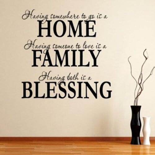 Home happy family blessing quote living room wall decals removable vinyl wall stickers bedroom decor wall art