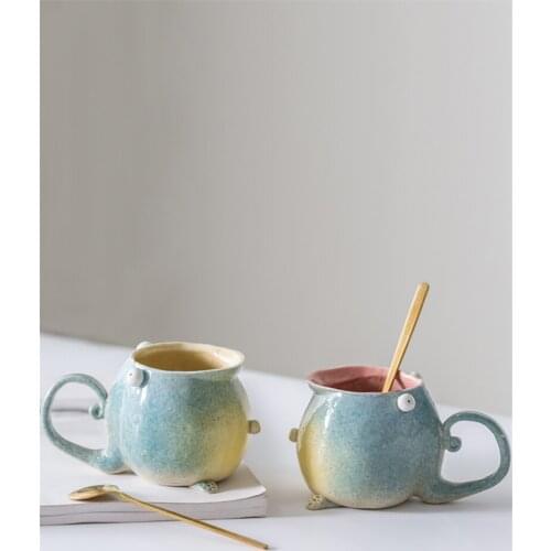 Europe Creative Ceramic Mug Cartoon Lover Cups Flower Tea Water Coffee Wedding Home Decoration Accessories