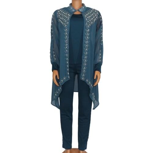 3 Piece Set Africa Clothes African dashiki New Fashion Suit ( Top inner And pants) Elastic Plus Size african suit