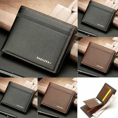 Vintage Leather Wallet Brand Mens Money Clip7 PU Leather Credit ID Holders for Men Retro Money Case Male Bifold Wallets