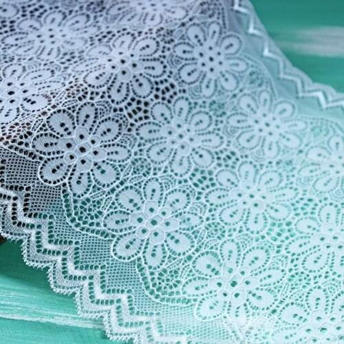 2Yards Daisy Flowers White Lace Trim Ribbon Embroidered Elastic Lace Fabric DIY Crafts Sewing Accessories Wedding Hair Garments