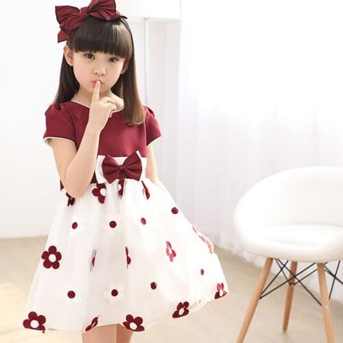 Summer Girls Dress Flower Pattern Sleeveless Clothes Girl Princess Dress Kids Elegant Ball Gown for Child Party Birthday Vestido