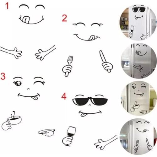 Fridge magnet Magnet Cute Sticker Fridge Happy Delicious Face Kitchen Fridge Wall Stickers Art Cute Smiley Wall Stickers