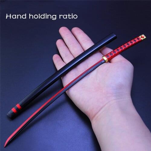 Alloy Sword Toy 25cm Cosplay Animation Game Peripheral Shura Knife with Sheath Weapon Model Weapon Without Blade Decoration