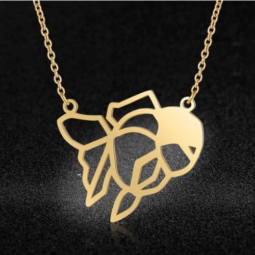 100% Stainless Steel Goldfish Fashion Necklace for Women Personality Jewellery Special Gift Wholesale Wedding Party Necklaces