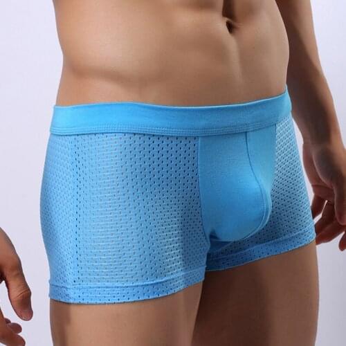 Male Panties Sexy Mens Boxer Mesh Underwear Men Nylon Solid Boxer Men Underwear Cueca Boxers Shorts Men Underpants