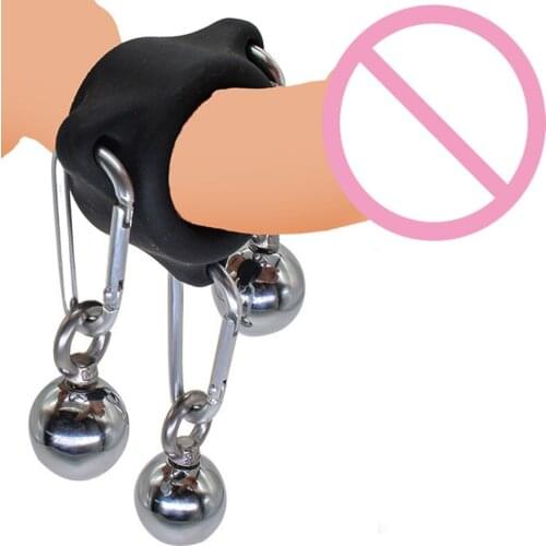 Male Penis Scrotum Stretcher 3 Pendant Gravity Ball Cock Ring Physiotherapy Hard Erection Enlarger Excercise Sex Toys for Men