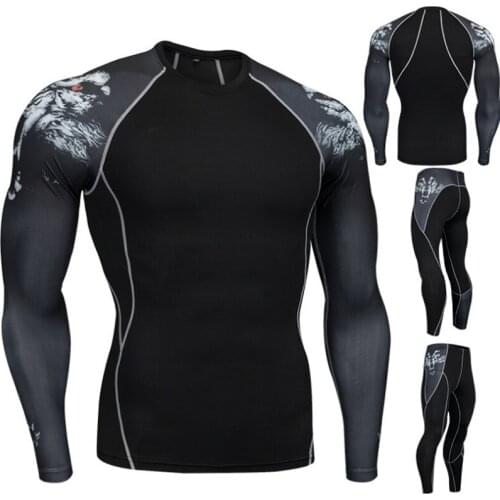 Fitness Bodybuilding Shapers New Model Thermal Underwear Men Sets Running Marathon Compression Sweat Quick Drying Long Johns