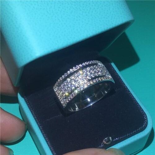 Charming Promise ring Micro Pave AAAAA Cz Stone Real Silver color Engagement wedding band ring for women Party Jewelry