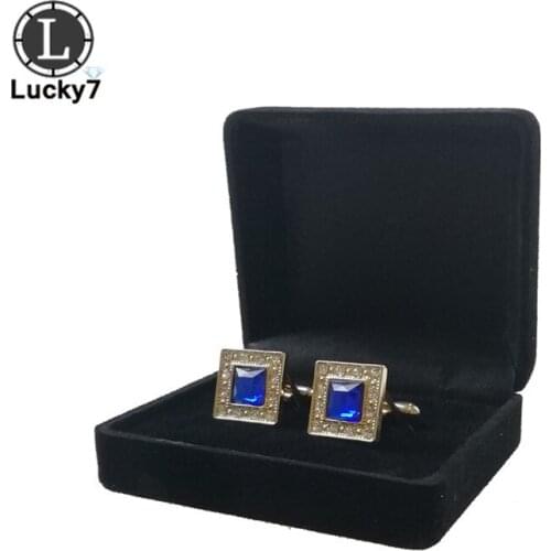 Wholesale 10pcs/lot Black Velvet Cufflinks Gift Box Men Shirt Cufflinks Gemelos Carrying Case Cuff Link Tie Clip Boxes