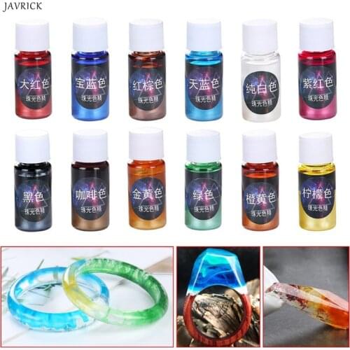10ml Pearlescent Pigment Powder Rainbow UV Resin Epoxy Material For DIY Jewelry Pendant Making Crafts Accessories 12 Colors
