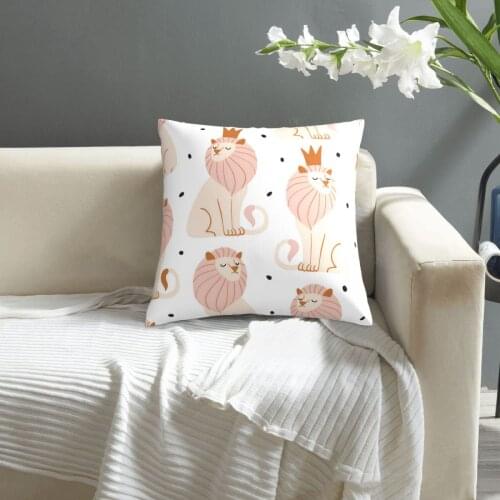 Cute Lion pillowcase printed cushion cover sofa waist pillow pillow cover