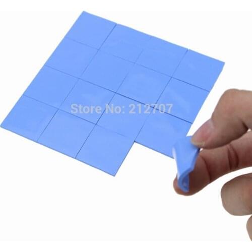 80PCS 25 x 25 x 2mm Blue Thermal Heatsink Conductive Silicone Pad Thermal for CPU GPU VGA Chipset