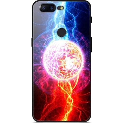 Glass Case For Oneplus 5T Phone Case Phone Shell Phone Cover Back Bumper Star Sky Pattern