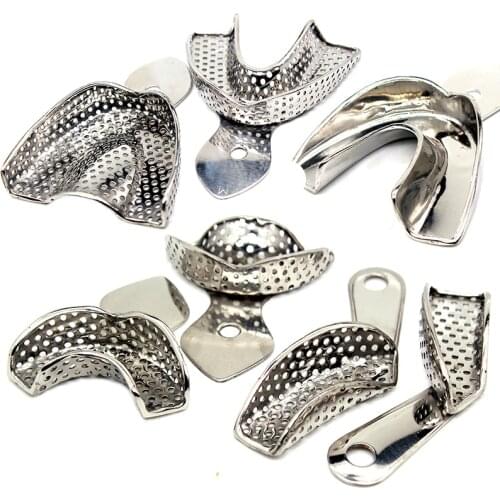 Dental stainless steel tray perforated tray oral impression non-porous steel tray