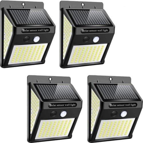 Super Bright 144leds Solar Lights PIR Motion Sensor Solar Powered Security Wall Lights IP65 Waterproof Outdoor Patio Lighting