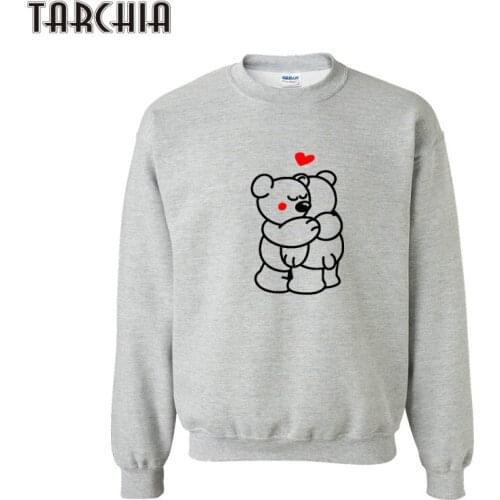 TARCHIA Autumn Winter Men Bear Print Men Cotton O-Neck Sportwear Hoodies Camisa Masculina Tees Hoodies Sweatshirts