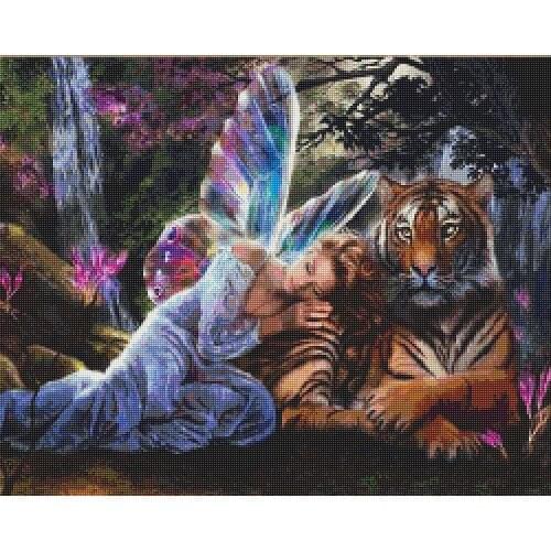 Tiger 5D Full Round Diamond Painting Cartoon Diamond Embroidery Mosaic Cross Stitch Home Decor Christmas gift