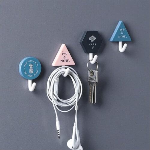 Solid Color Without Trace Nail Small Clothes Hook Mounted Wall Hooks Decorative