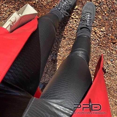 PU Leather Python Pattern High Waist Pants Spring Women Bodycon Streetwear Outfits Trousers