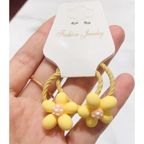 2Pcs Flowers Hair Accessories Children Rubber Bands Scrunchies Elastic Hair Bands Girls Headband Decorations Ties Gum For Hair