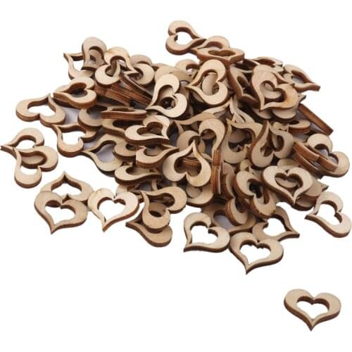 25/50/100pcs Hollow Mini Wooden Love Heart Wedding Table Scatter DIY Craft Accessories Rustic Wedding DIY Decoration Favors