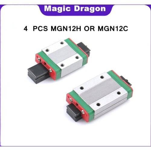 4PCS MGN12H MGN12C Linear bearing sliding block match use with MGN12 linear guide for cnc xyz diy engraving machine