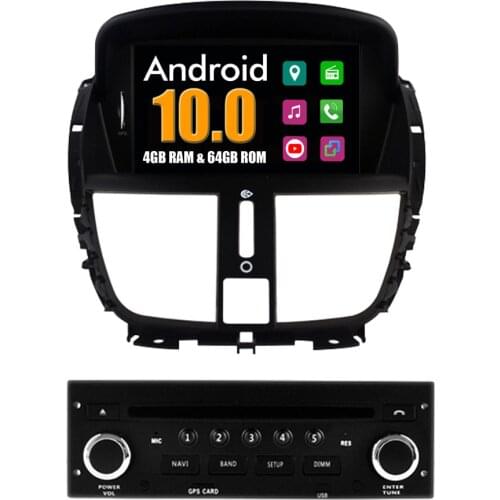 RoverOne Android 10 Octa Core Car Radio DVD GPS For Peugeot 207 207CC 207SW 4G + 64G Touchscreen Multimedia Player Head Unit