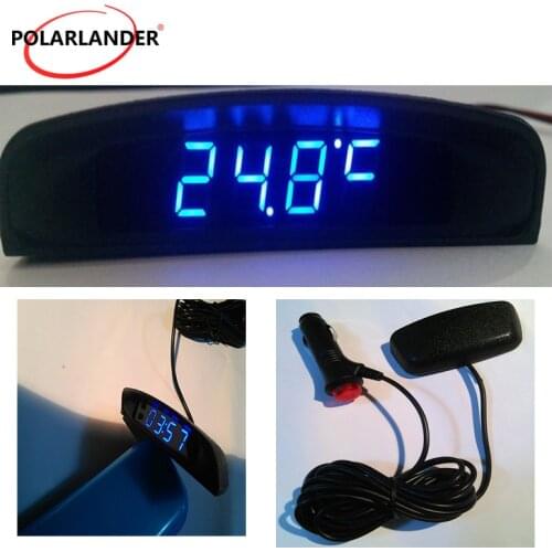 Car Auto Digital LED Car Electronic Clock 12V Interior Temperature Meter Voltmeter 3 In 1