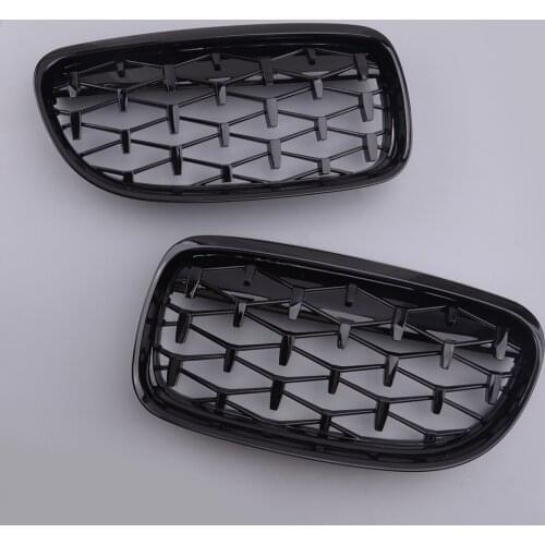1 Pair Shiny Black Diamond Meteor Style Grille Fit For BMW E90 LCI Facelift 51137201969 51137201967 51137201970 2009 2010 2011
