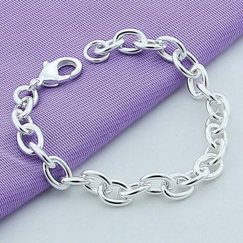 Lobster Clasp Bracelet 925 Silver Simple Classic Chain Bracelet For Women Men Top Quality