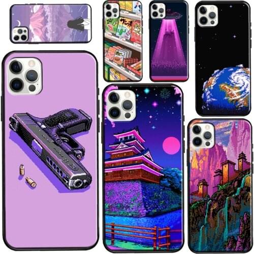 Art Pixel Aesthetic For iPhone 12 mini 11 Pro Max Phone Case For iPhone 7 8 Plus 6S X XR XS Max SE 2020 Coque
