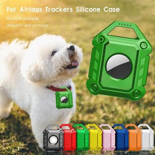 Secure Holder for Apple Airtags Case Protective With Metal Hook Accessories Anti-scratch Keychain Air tag case Key Ring Cover