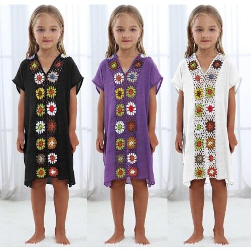 Baby Beach Dresses 2021 Kids Chilider Bathing Suit Cover Ups Swim Wear Tunic for Girls Kaftan Swimwear