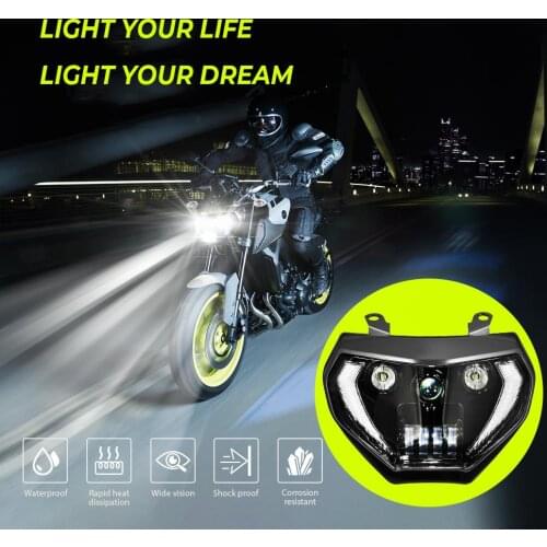 For YAMAHA MT09 Headlight 2014 2015 2016 MT 09 LED Lamp FZ09 FZ-09 MT-09 MT07 Motorcycle Headlight DRL For MT07 2018 2019 110W