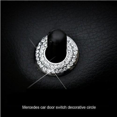 Button lid decoration Car door bolt cover trim Rhinestone sequin decal sticker for Me/rcedes/Be/nz C/class C180L C200L GLC200