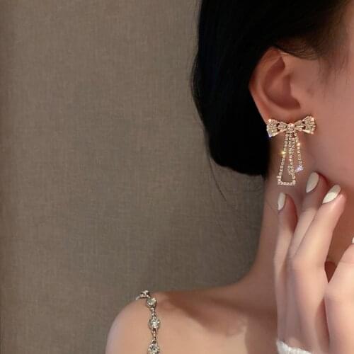 Summer new personality creative bow pendant earrings luxury fashion casual party banquet earrings for women