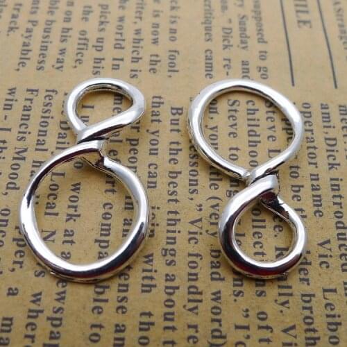 RAINXTAR Fashion Alloy Antique Silver Color Wrap Twisted Number 8 Charms Connector Charms 17*30mm 20pcs AAC397