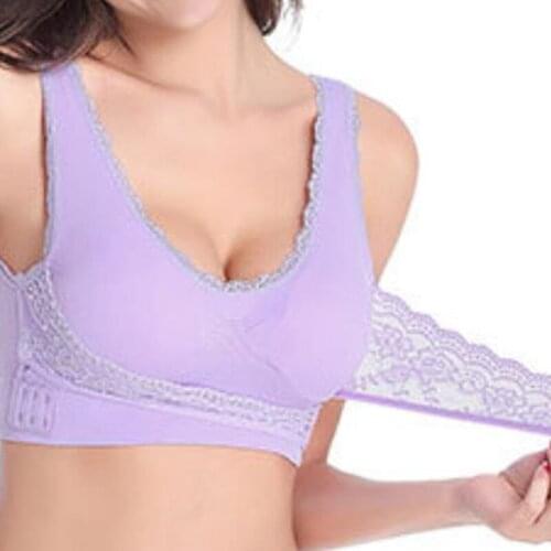 Fashion Women Bra Sexy Solid Color Cross Buckle Sports Underwear Wireless Lace Bra Casual Seamless quick-drying Vest