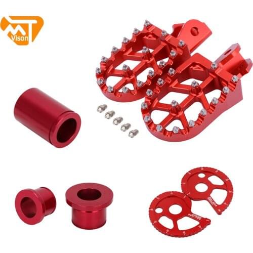 Motorcycle Adjuster Front Rear Wheel Spacers Footrest Footpegs Pegs Pedals Aluminum Sprocket Guide Chain For CRF150F CRF230F