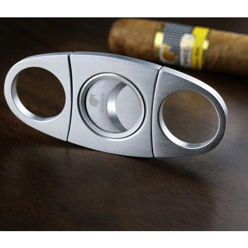 2021 New Cigar Cutter Stainless Steel Metal Classic Cigar Cutter Guillotine Portable Travel Tools Scissors Gift Accessories U2