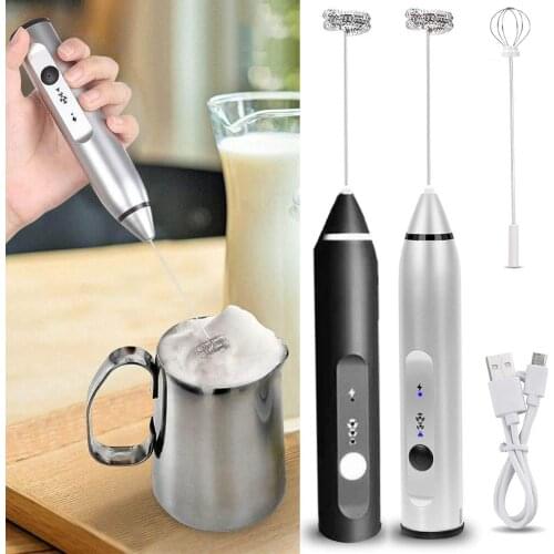 Newly Handheld Electric USB Charging Egg Beater Milk Frother Drink Mixer for Coffee