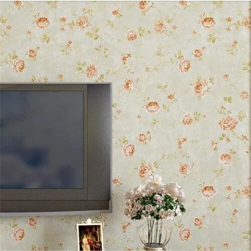 Beibehang American rural pastoral flowers wallpaper classic living room bedroom thick warm non-woven wallpaper papel de parede