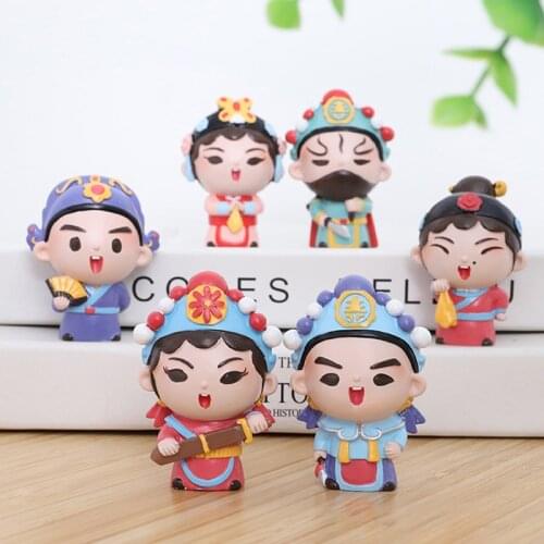 HOT SALE Creative Peking Opera Cartoon Resin Chinese Figurine Desktop Decorations for Home Gardening Landscape Christmas Gift