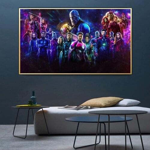 Avengers Canvas Poster Marvel Movie Poster Canvas Wall Art Home Canvas Painting for Living Room Home Decor Cuadros