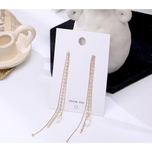 Simple Elegant Pearl Gem Tassel Earrings For Women S925 Needle Fashion Water Drop Japanese and Korean JEwelry