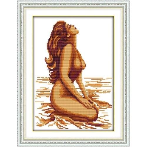 Joy Sunday Cross Stitch Kits Embroidery Needlework Stamped Sexy Woman Decor Counted Thread 11CT 14CT Printing Canvas Fabric Sets
