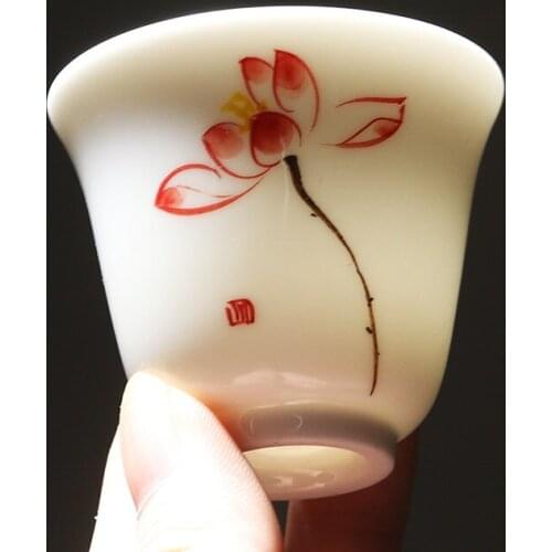 Hand painted underglaze color ceramic tea cup blue and white porcelain 6 sets of cups black tea green tea gift free shipping